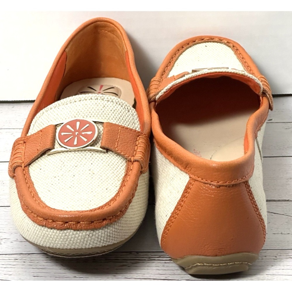 Isaac Mizrahi Live! women's loafers  Orange Trim With Canvas Size 8.5M‎ - Picture 15 of 16